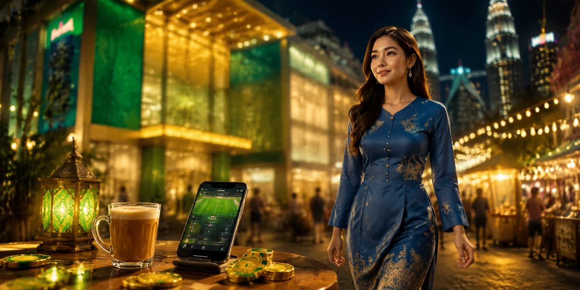 Pengguna wanita berbaju kurung di Kuala Lumpur mengakses platform 8350 melalui telefon pintar
