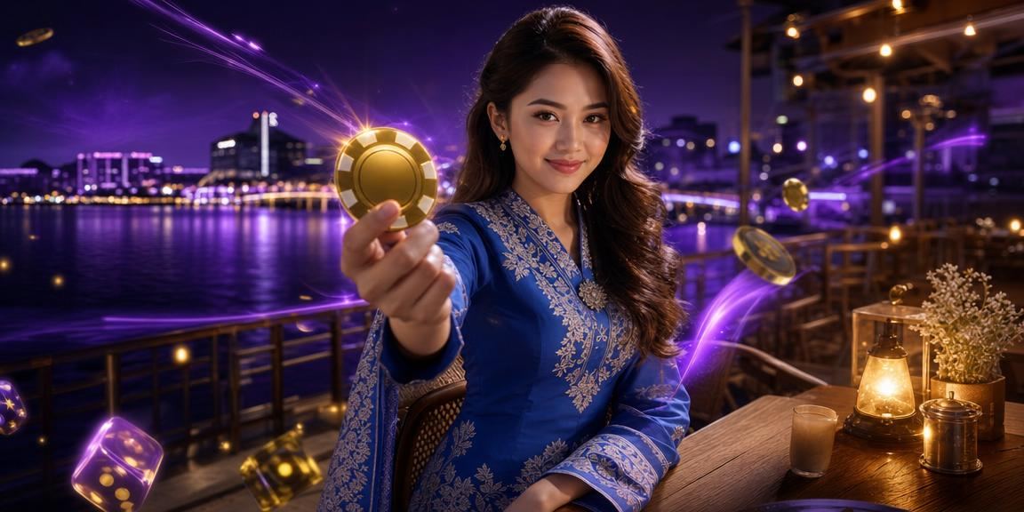Pengguna Malaysia menggunakan aplikasi kasino 8350 dalam pakaian tradisional baju kurung